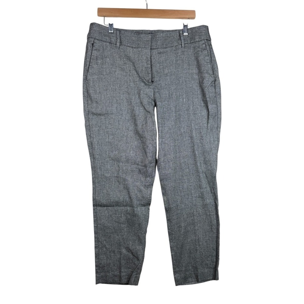 Ann Taylor Loft Julie Trousers Linen Blend Womens Size 12 Dark Gray Pants